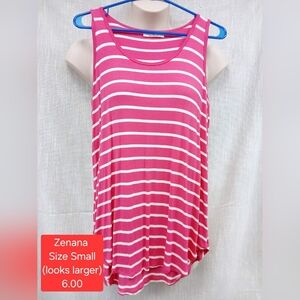 Zenana Womens pink tank top. Sleeveless shirt. Size small